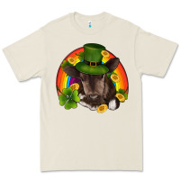 St Patricks Day Baby Cow Shamrock Rainbow Gold Premium Tee | Teevron