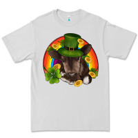 Dove Grey st patricks day baby cow shamrock rainbow gold Premium Tee - RanaPortraitStore