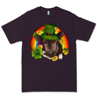 Plum st patricks day baby cow shamrock rainbow gold Premium Tee - RanaPortraitStore