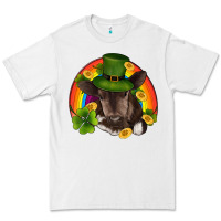 White st patricks day baby cow shamrock rainbow gold Premium Tee - RanaPortraitStore