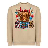 Oh My Stars 4th Of July Shaggy Cow Heavyweight Sweatshirt | Teevron