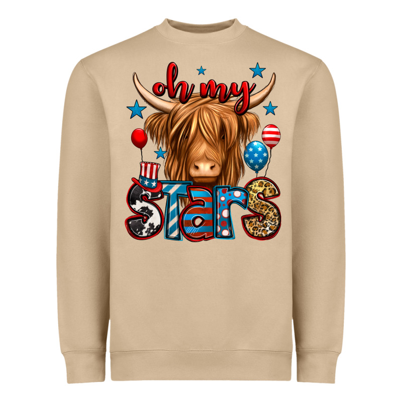 Oh My Stars 4th Of July Shaggy Cow Heavyweight Sweatshirt by Jasminsmagicworld | Teevron