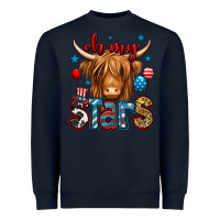 Navy oh my stars 4th of july shaggy cow Heavyweight Sweatshirt - Jasminsmagicworld