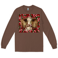 Chestnut christmas heifer with candy canes Long Sleeve Tee - BarkalooDesign