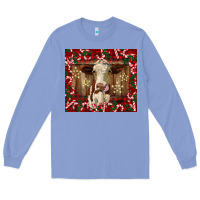 Colony Blue christmas heifer with candy canes Long Sleeve Tee - BarkalooDesign