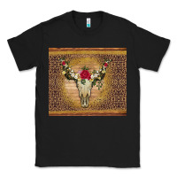 Black bull skull flowers glitter and leopard Classic Tee - Artiststas