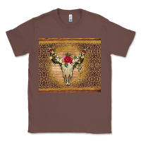 Chestnut bull skull flowers glitter and leopard Classic Tee - Artiststas