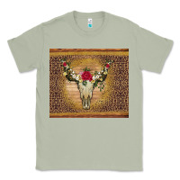 Matcha bull skull flowers glitter and leopard Classic Tee - Artiststas