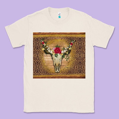 Bull Skull Flowers Glitter And Leopard Classic Tee Designed By Artiststas