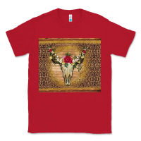 Red bull skull flowers glitter and leopard Classic Tee - Artiststas