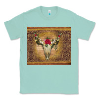 Seafoam bull skull flowers glitter and leopard Classic Tee - Artiststas