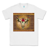 White bull skull flowers glitter and leopard Classic Tee - Artiststas