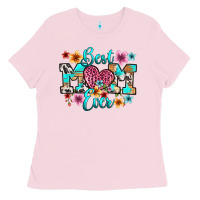 Bubblegum Pink best mom ever Ladies Tee - RanaPortraitStore