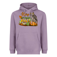 Lavender Here Comes Fall Owl Heavyweight Hoodie - LillyAllenDesigns
