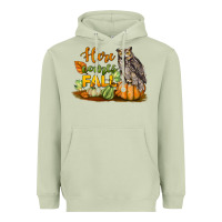 Matcha Here Comes Fall Owl Heavyweight Hoodie - LillyAllenDesigns
