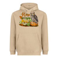 Mushroom Here Comes Fall Owl Heavyweight Hoodie - LillyAllenDesigns