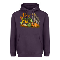 Plum Here Comes Fall Owl Heavyweight Hoodie - LillyAllenDesigns
