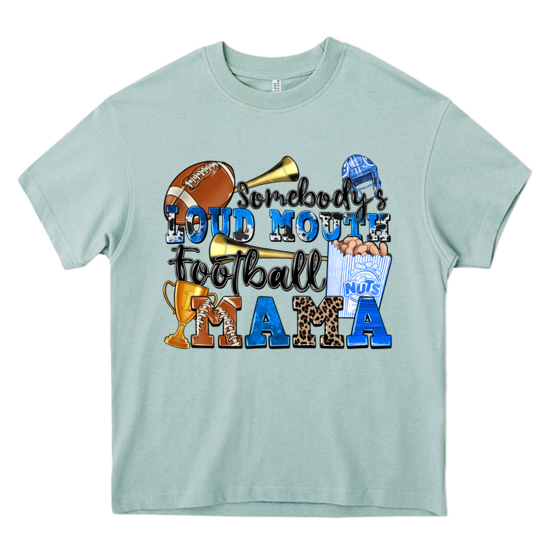 Somebody's Loud Mouth Football Mama Heavy Core Tee by Zillion Design Studio | Teevron
