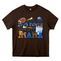 Chocolate Brown somebody's loud mouth football mama Heavy Core Tee - Zillion Design Studio