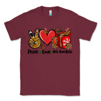 Burgundy peace love  hot chocolate Classic Tee - AdoDesignShop