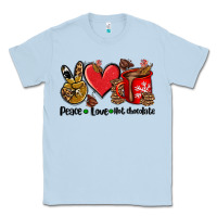 Dusty Blue peace love  hot chocolate Classic Tee - AdoDesignShop