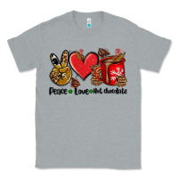 Heather Grey peace love  hot chocolate Classic Tee - AdoDesignShop