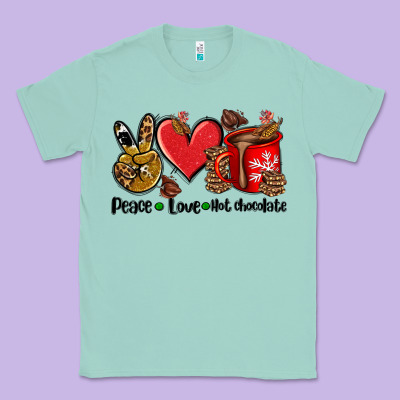 Peace Love  Hot Chocolate Classic Tee Designed By Adodesignshop
