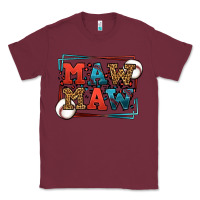Burgundy Baseball mawmaw leopard frame Classic Tee - LillyAllenDesigns