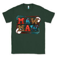 Sports Green Baseball mawmaw leopard frame Classic Tee - LillyAllenDesigns