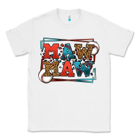 White Baseball mawmaw leopard frame Classic Tee - LillyAllenDesigns
