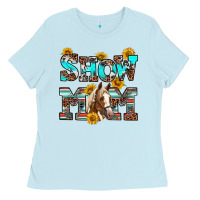 Baby Blue show mom horse Ladies Tee - RanaPortraitStore