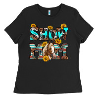 Black show mom horse Ladies Tee - RanaPortraitStore