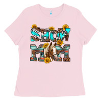 Bubblegum Pink show mom horse Ladies Tee - RanaPortraitStore