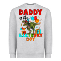 Heather Grey daddy of the birthday boy t rex Heavyweight Sweatshirt - Artiststas