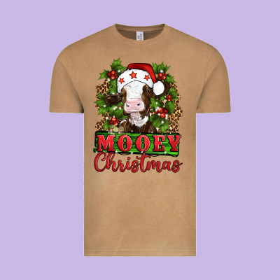 Mooey Christmas Vintage Tee Designed By Artiststas