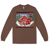 Chestnut Christmas farm reindeer and truck Long Sleeve Tee - BarkalooDesign