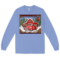 Colony Blue Christmas farm reindeer and truck Long Sleeve Tee - BarkalooDesign