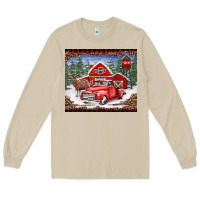 Mushroom Christmas farm reindeer and truck Long Sleeve Tee - BarkalooDesign