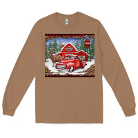 Toasted Coconut Christmas farm reindeer and truck Long Sleeve Tee - BarkalooDesign
