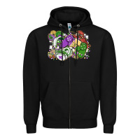 Black gamer mardi gras game controller Zipper Hoodie - MaliasSmallBusiness