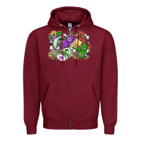 Burgundy gamer mardi gras game controller Zipper Hoodie - MaliasSmallBusiness