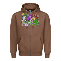 Chestnut gamer mardi gras game controller Zipper Hoodie - MaliasSmallBusiness
