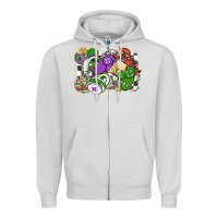 Dove Grey gamer mardi gras game controller Zipper Hoodie - MaliasSmallBusiness
