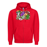 Red gamer mardi gras game controller Zipper Hoodie - MaliasSmallBusiness