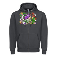 Smoke gamer mardi gras game controller Zipper Hoodie - MaliasSmallBusiness