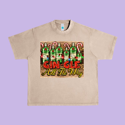Gin Gle Christmas Gin Bottles Urban Heavy Tee Designed By Adodesignshop