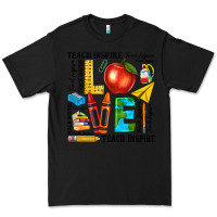 Black teach love inspire teacher Premium Tee - texasbilliewilder