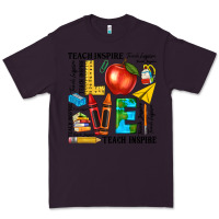 Plum teach love inspire teacher Premium Tee - texasbilliewilder