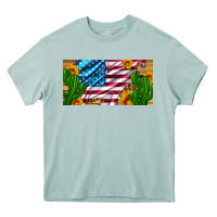 Arona usa flag and cactus and sunflowers with leopard and wood license  plat Heavy Core Tee - Artiststas