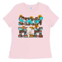 Bubblegum Pink show mom goat Ladies Tee - RanaPortraitStore